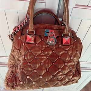 Michael Kors Designer Quilted Leather Brown Handbag